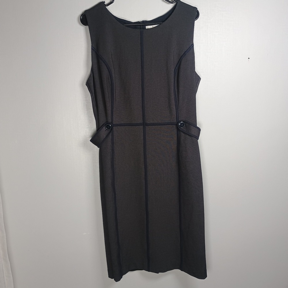 Boden Grey Blue Sleeveless Sheath Stretch Dress Work Office 14 R